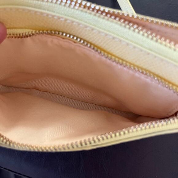 Coach PVC Leather Double Zipper Wristlet Wallet - Beige & Yellow - Picture 8 of 10